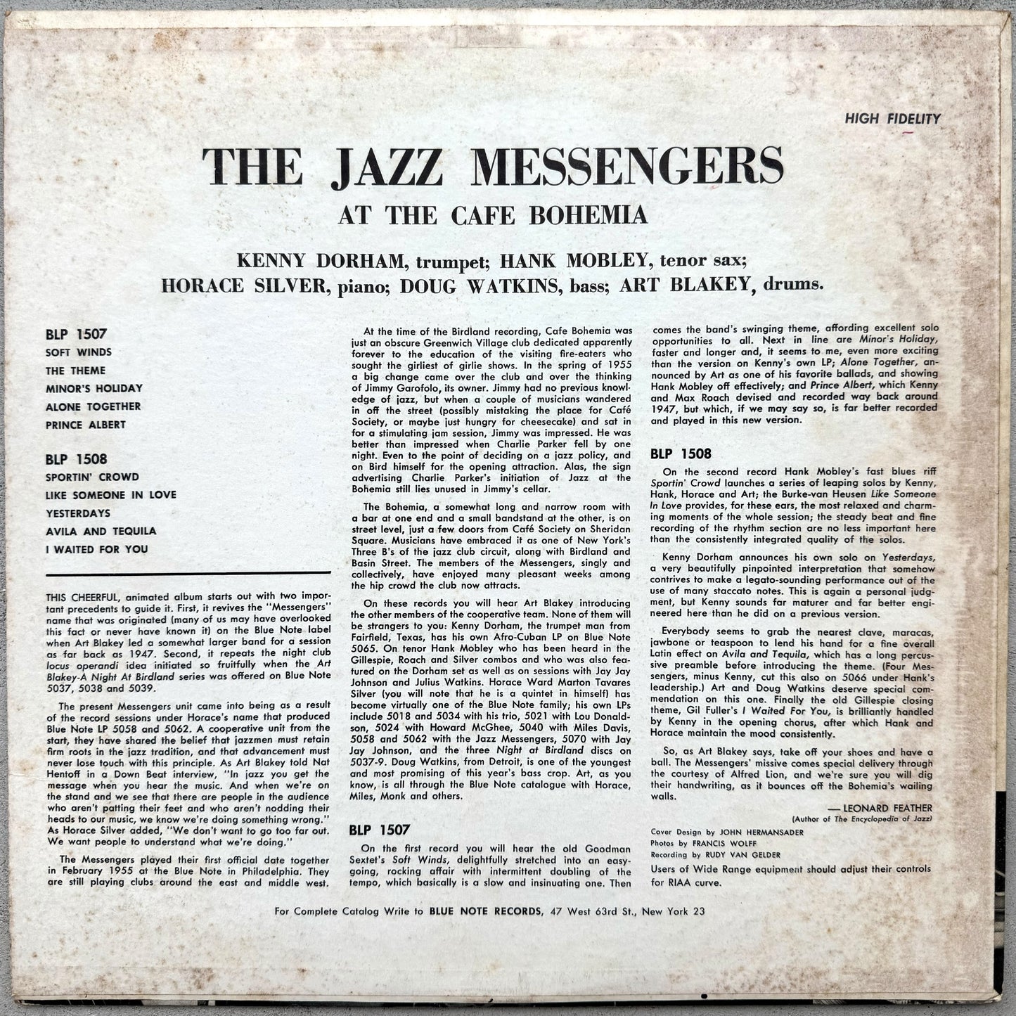 1507/ ART BLAKEY - At The Café Bohemia Vol. 1