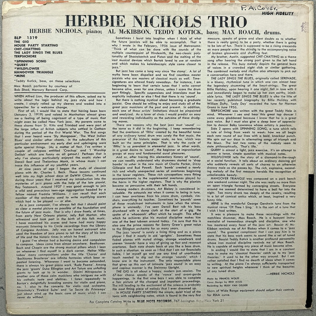 1519/ HERBIE NICHOLS - Trio