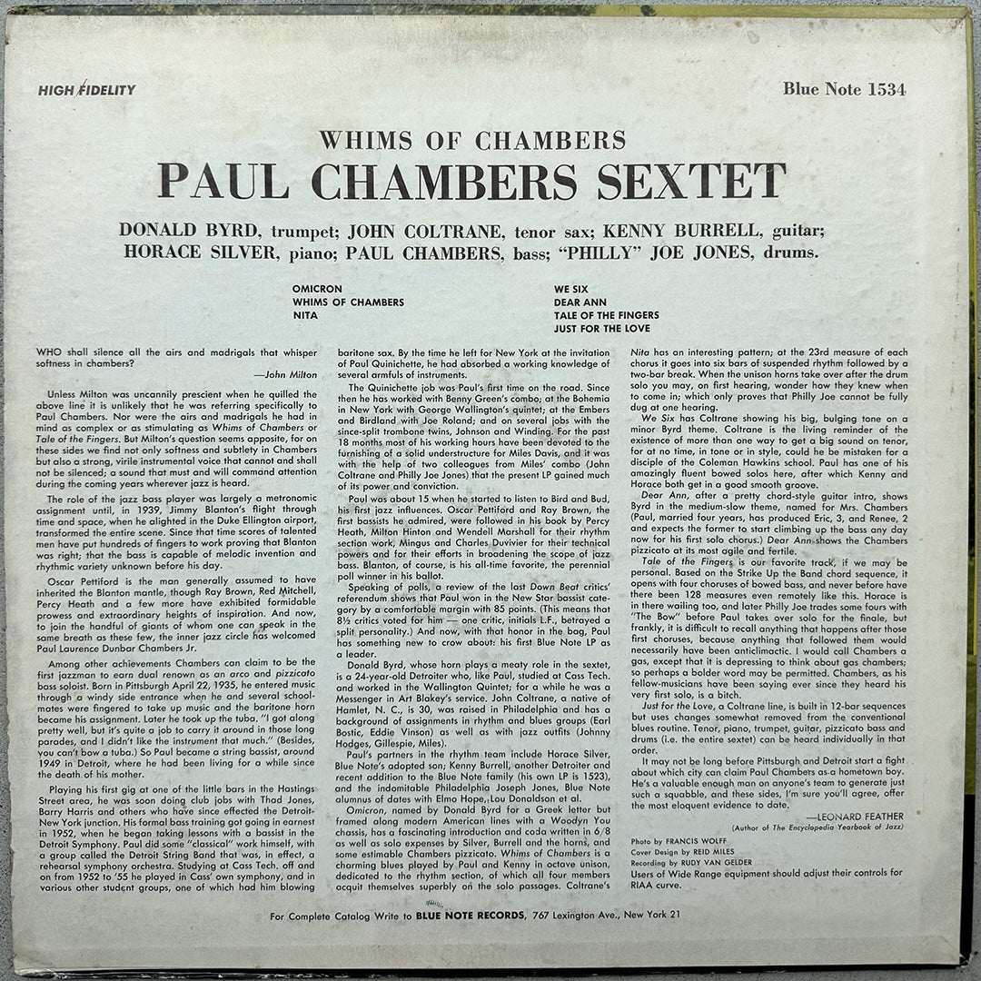 1534/ PAUL CHAMBERS - Whims of Chambers