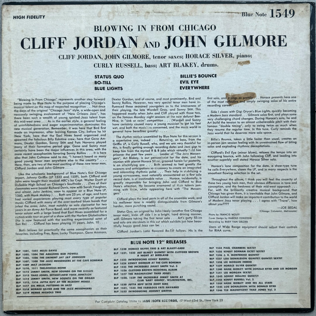 1549/ CLIFFORD JORDAN - Blowing from Chicago