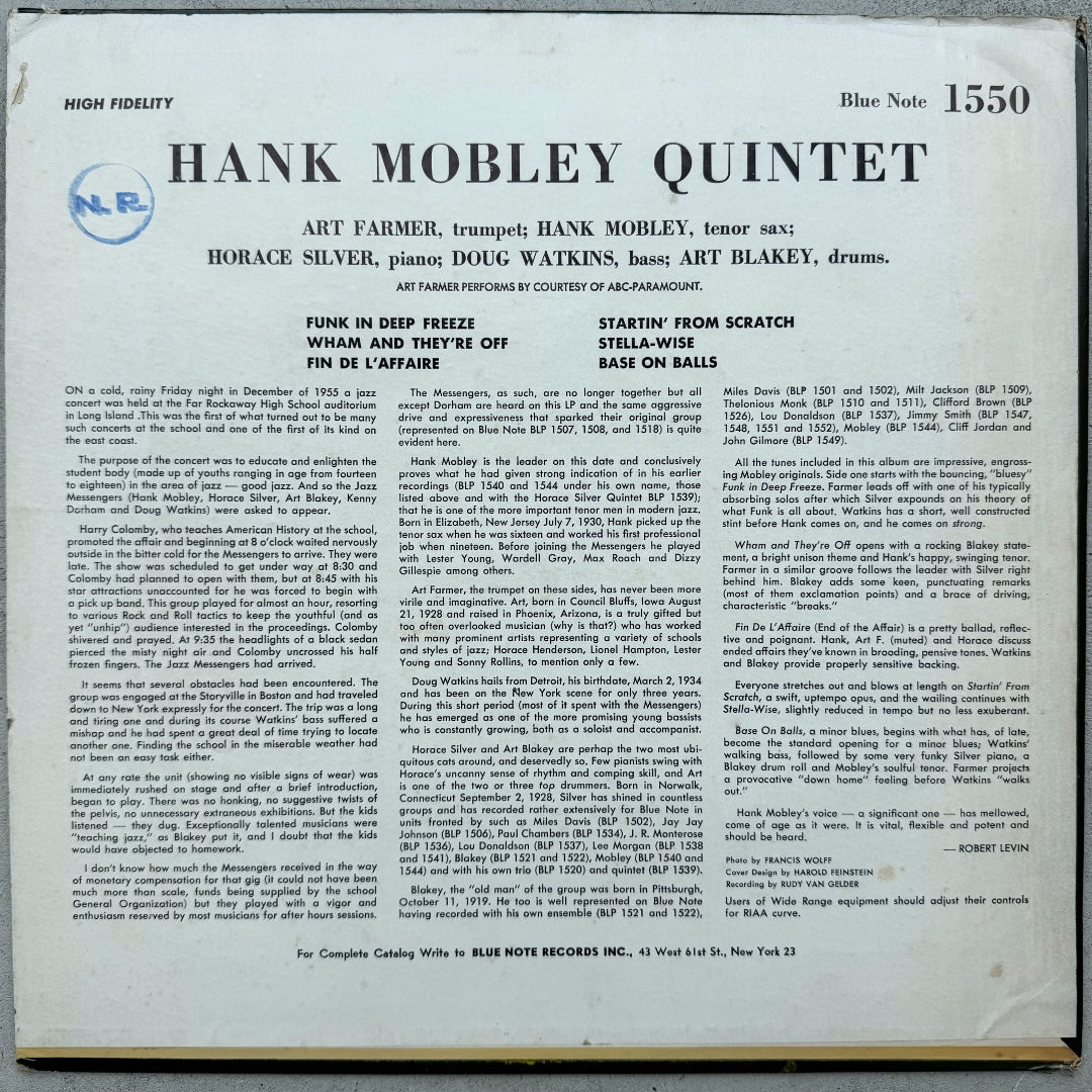 1550/ HANK MOBLEY - Quintet