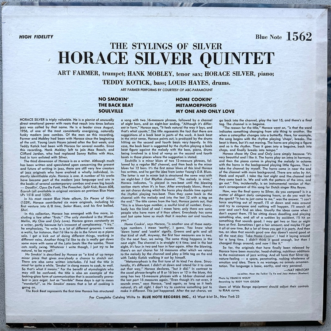 1562/ HORACE SILVER - The Stylings of Silver