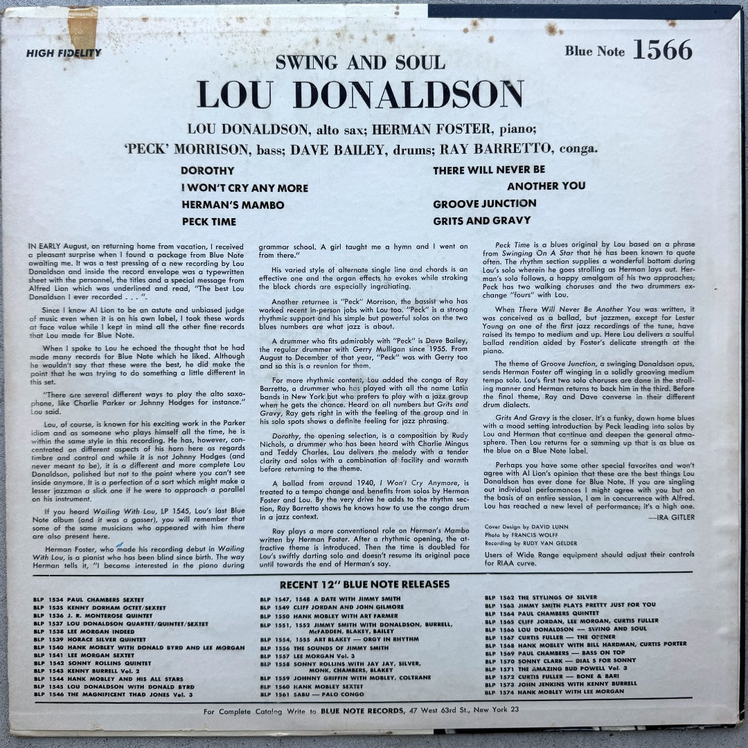 1566/ LOU DONALDSON - Swing and Soul