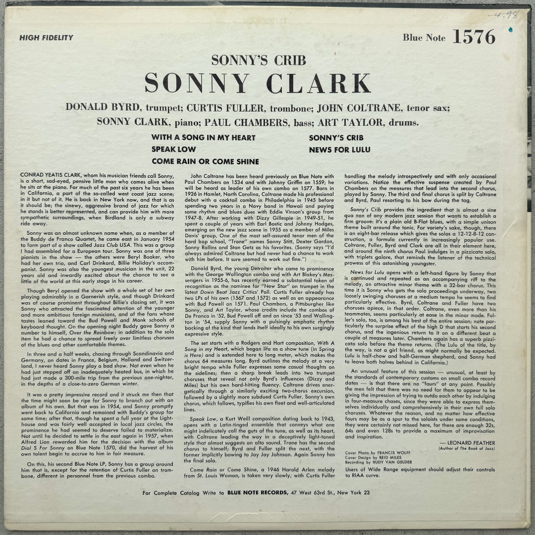 1576/ SONNY CLARK - Sonny's Crib
