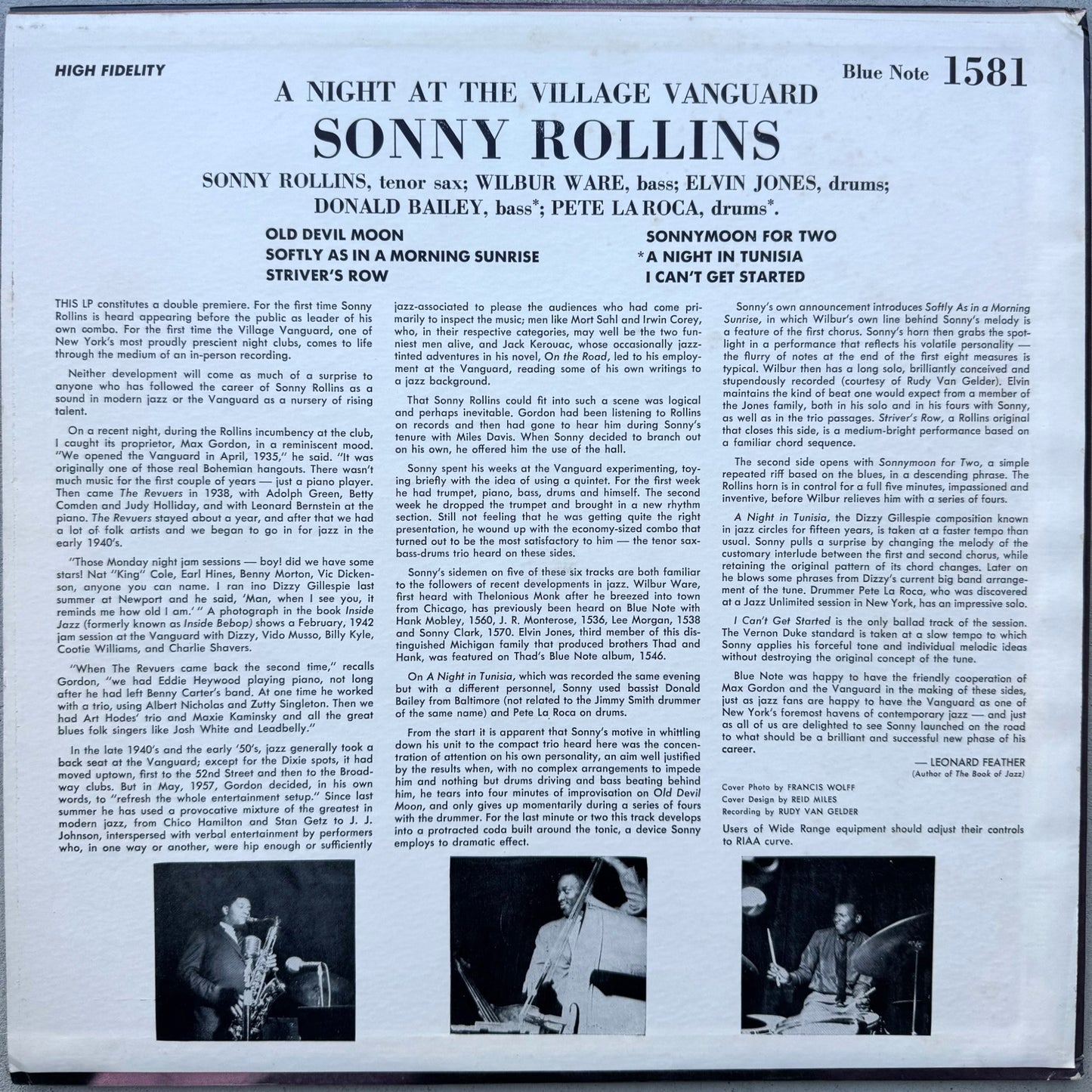 1581/ SONNY ROLLINS - A Night at the Village Vanguard