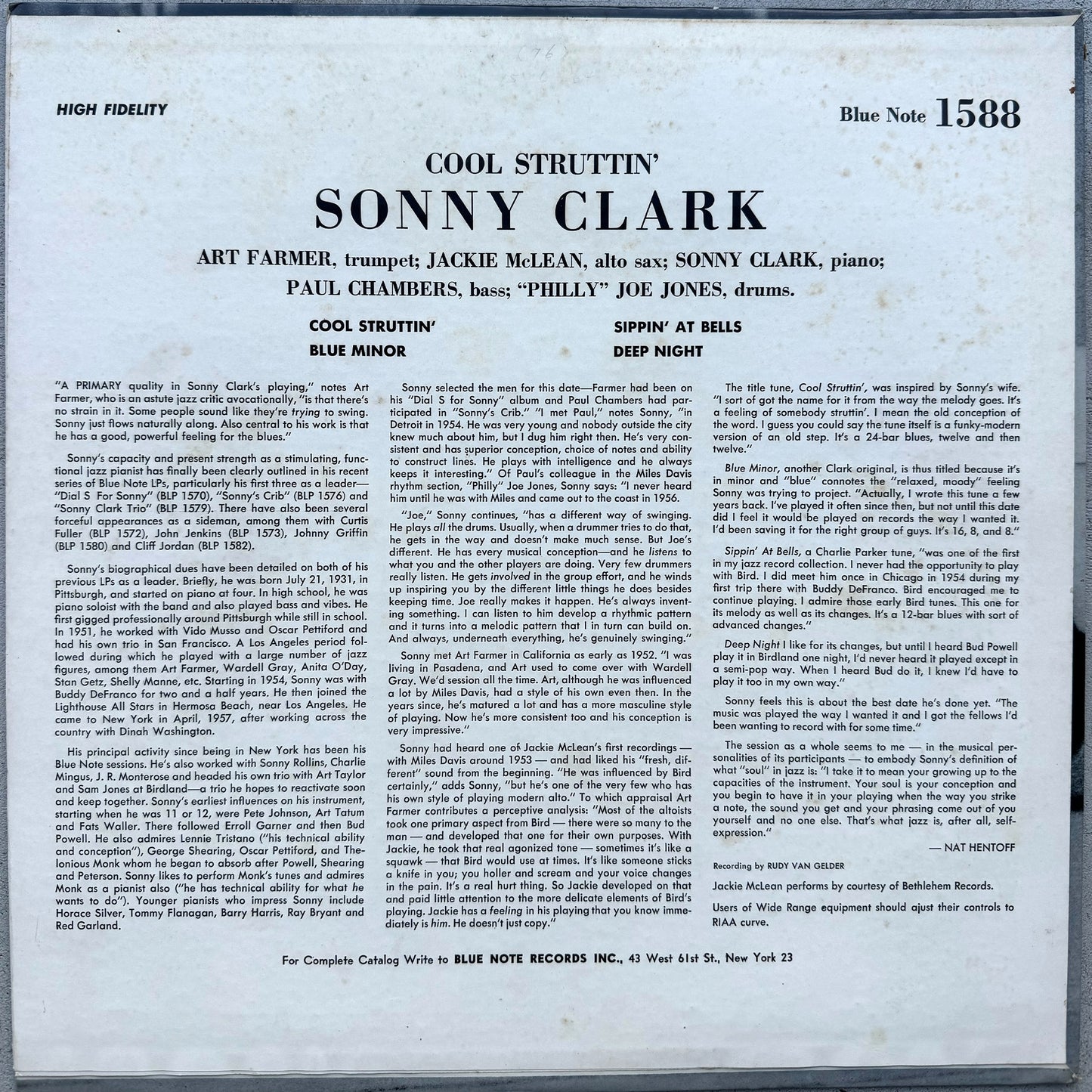 1588/ SONNY CLARK - Cool Struttin'