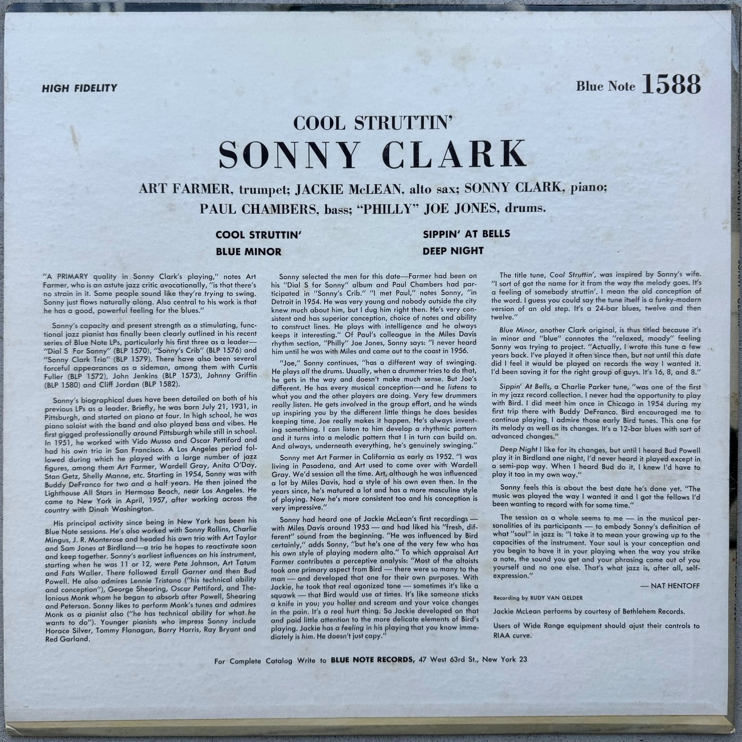 1588/ SONNY CLARK - Cool Struttin'