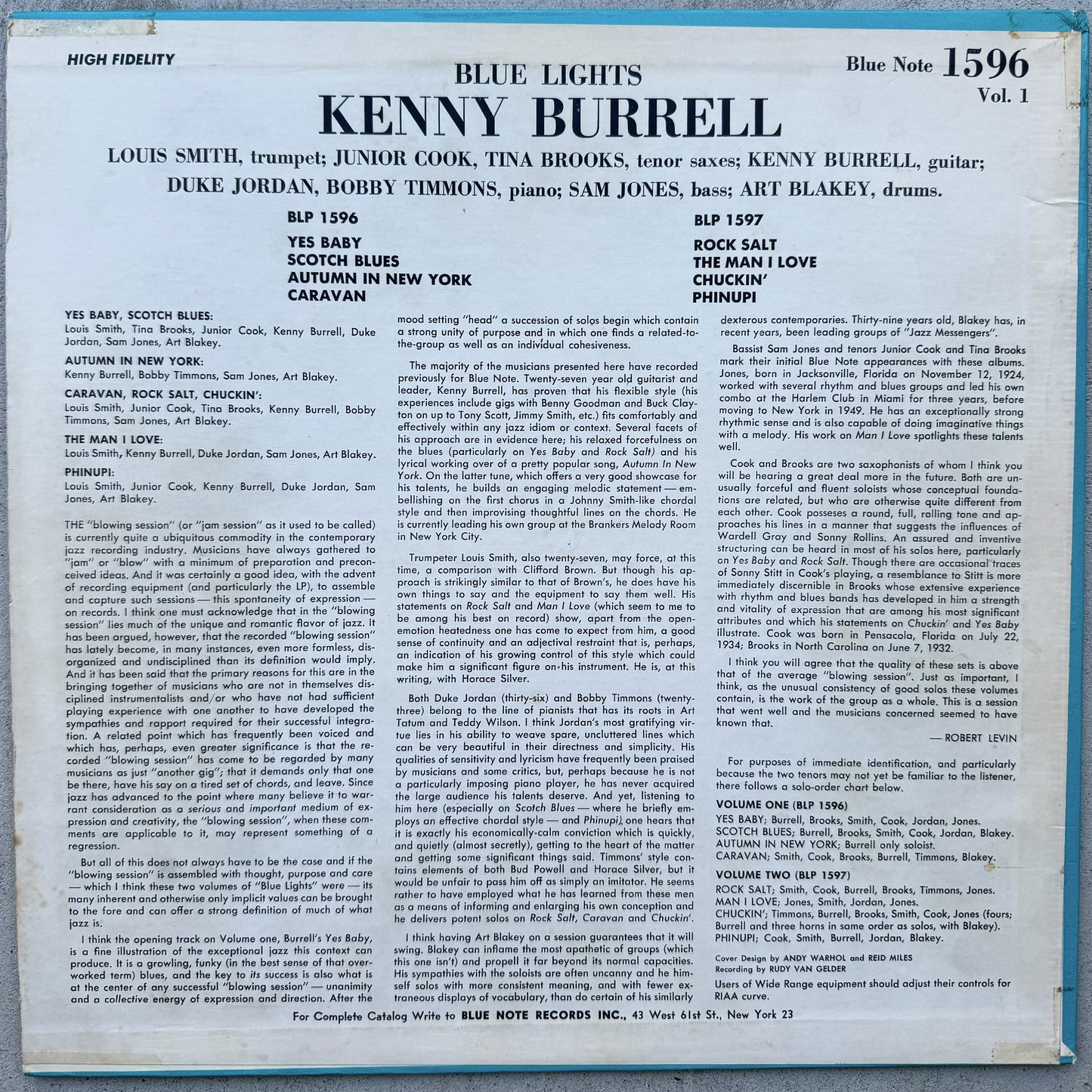 1596/ KENNY BURRELL - Blue Lights Vol. 1
