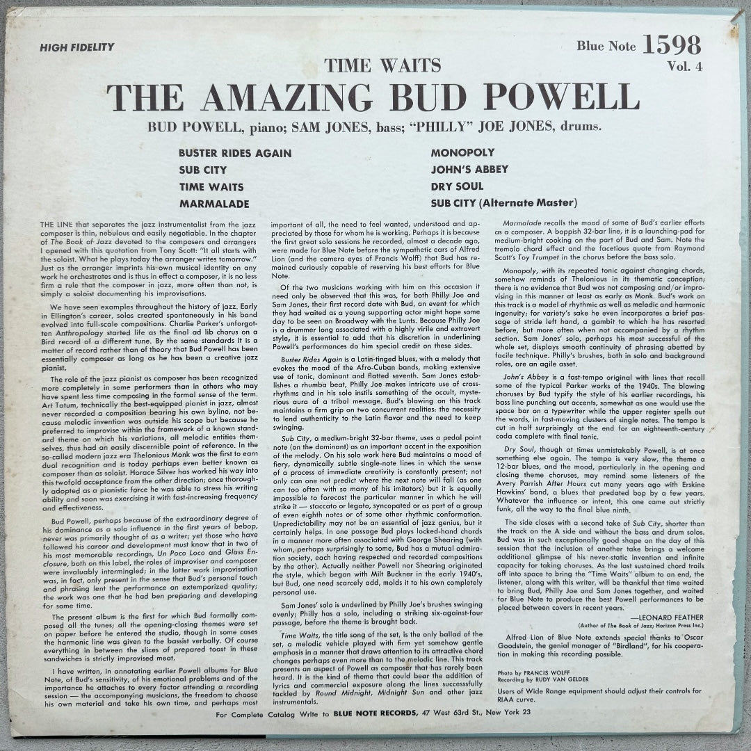 1598/ BUD POWELL - Time Waits