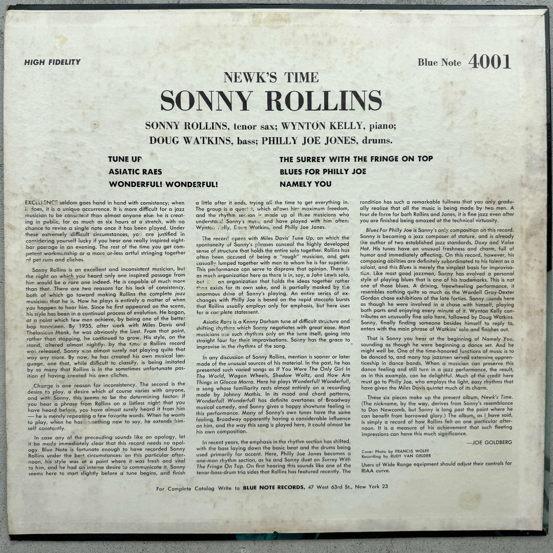 4001/ SONNY ROLLINS - Newk's Time
