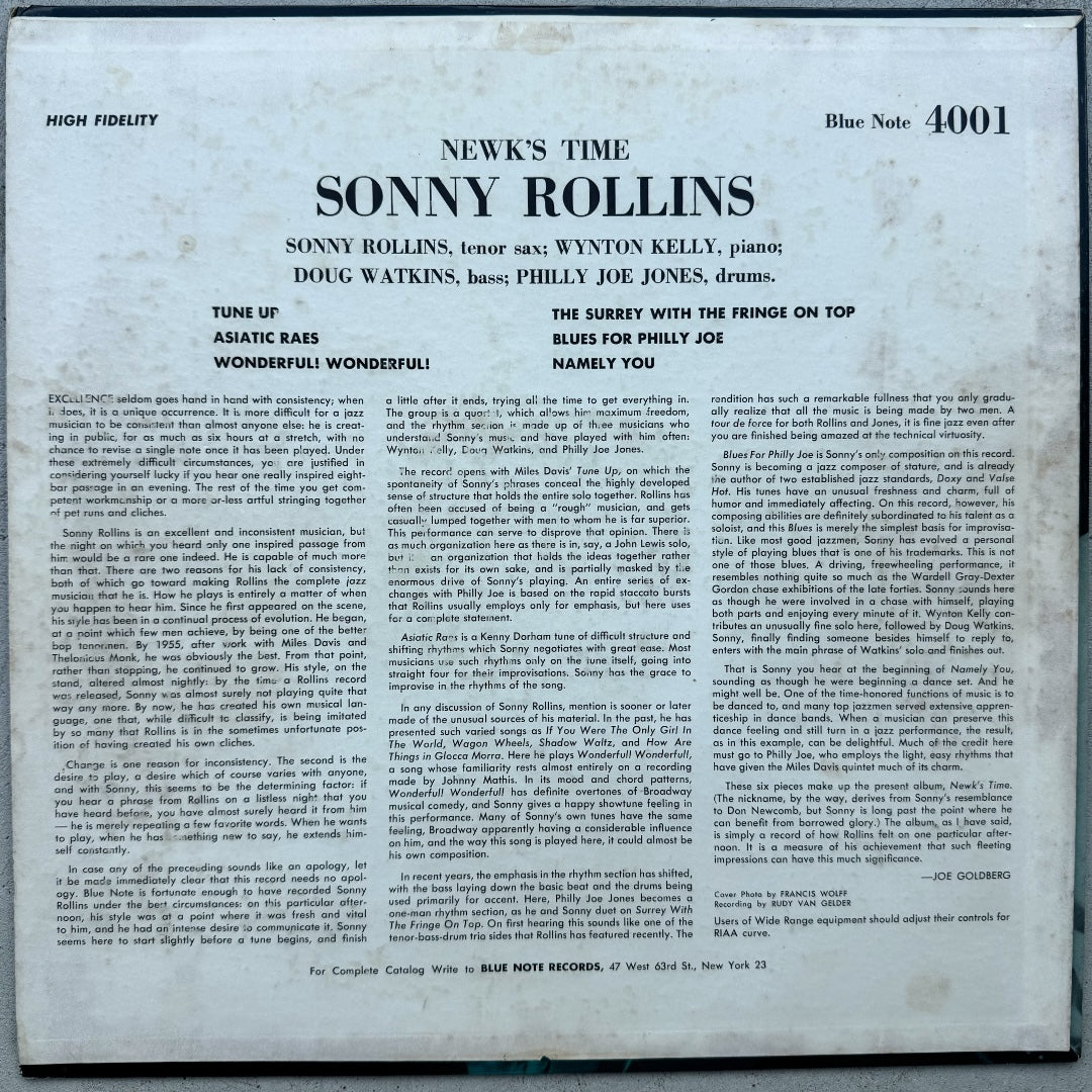 4001/ SONNY ROLLINS - Newk's Time