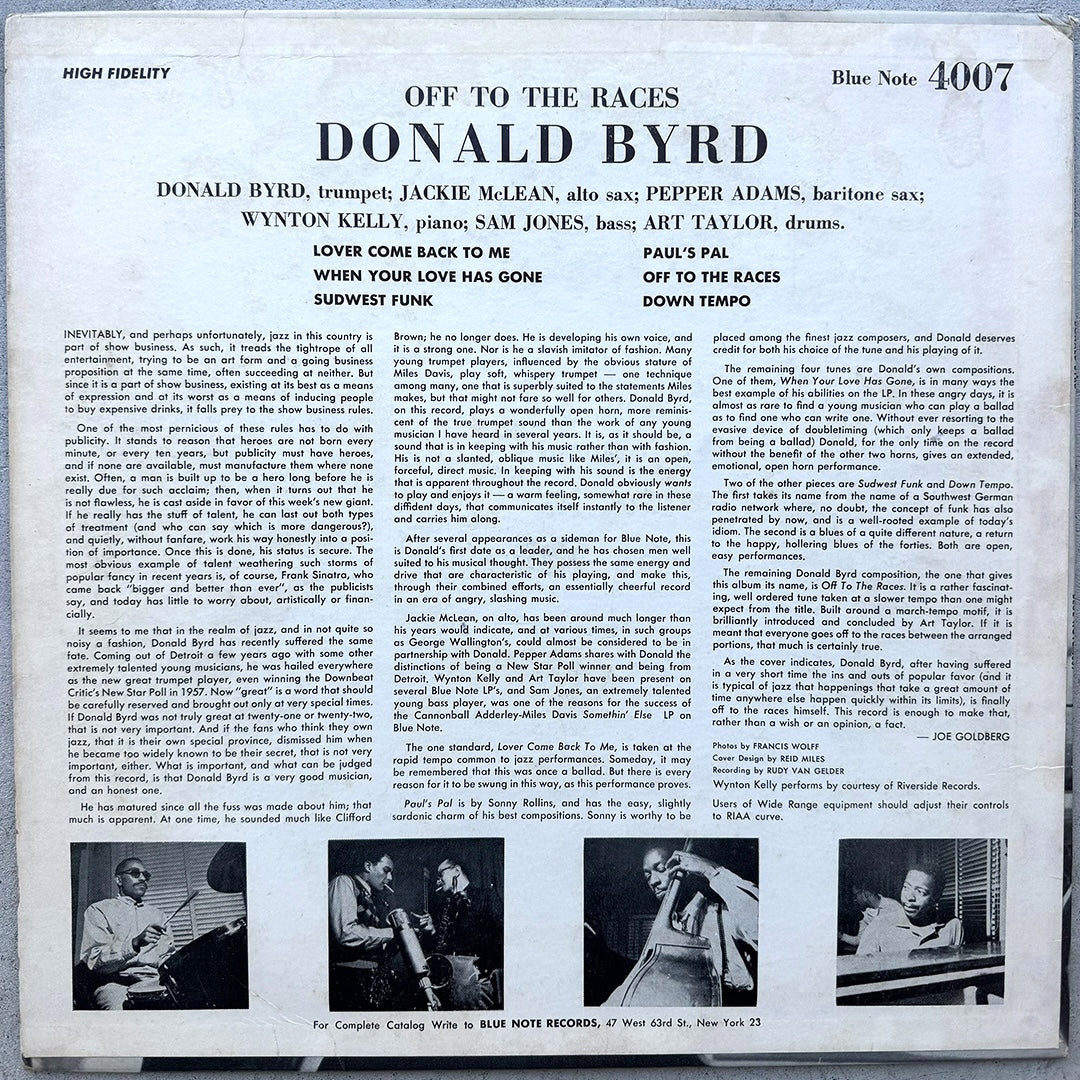 4007/ DONALD BYRD - Off To The Races