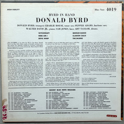 4019/ DONALD BYRD - Byrd In Hand