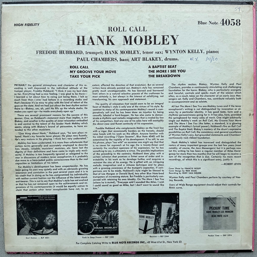 4058/ HANK MOBLEY - Roll Call