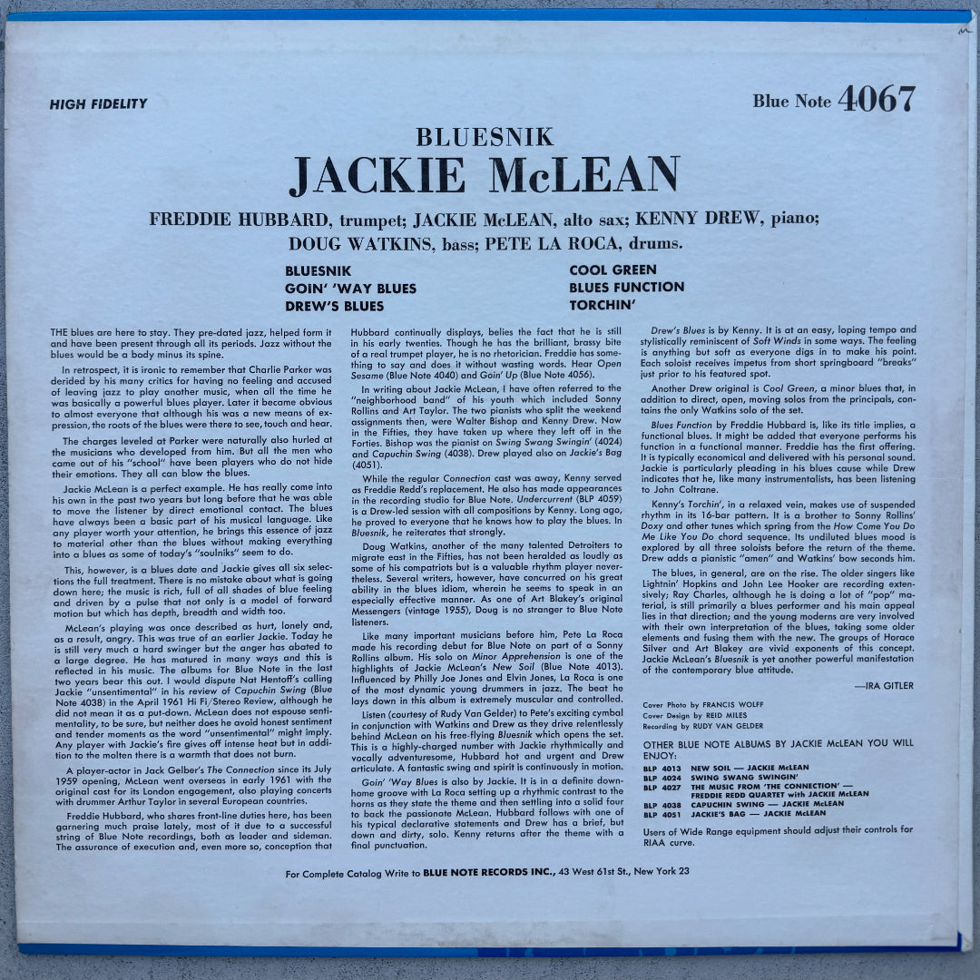 4067/ JACKIE MCLEAN - Bluesnik