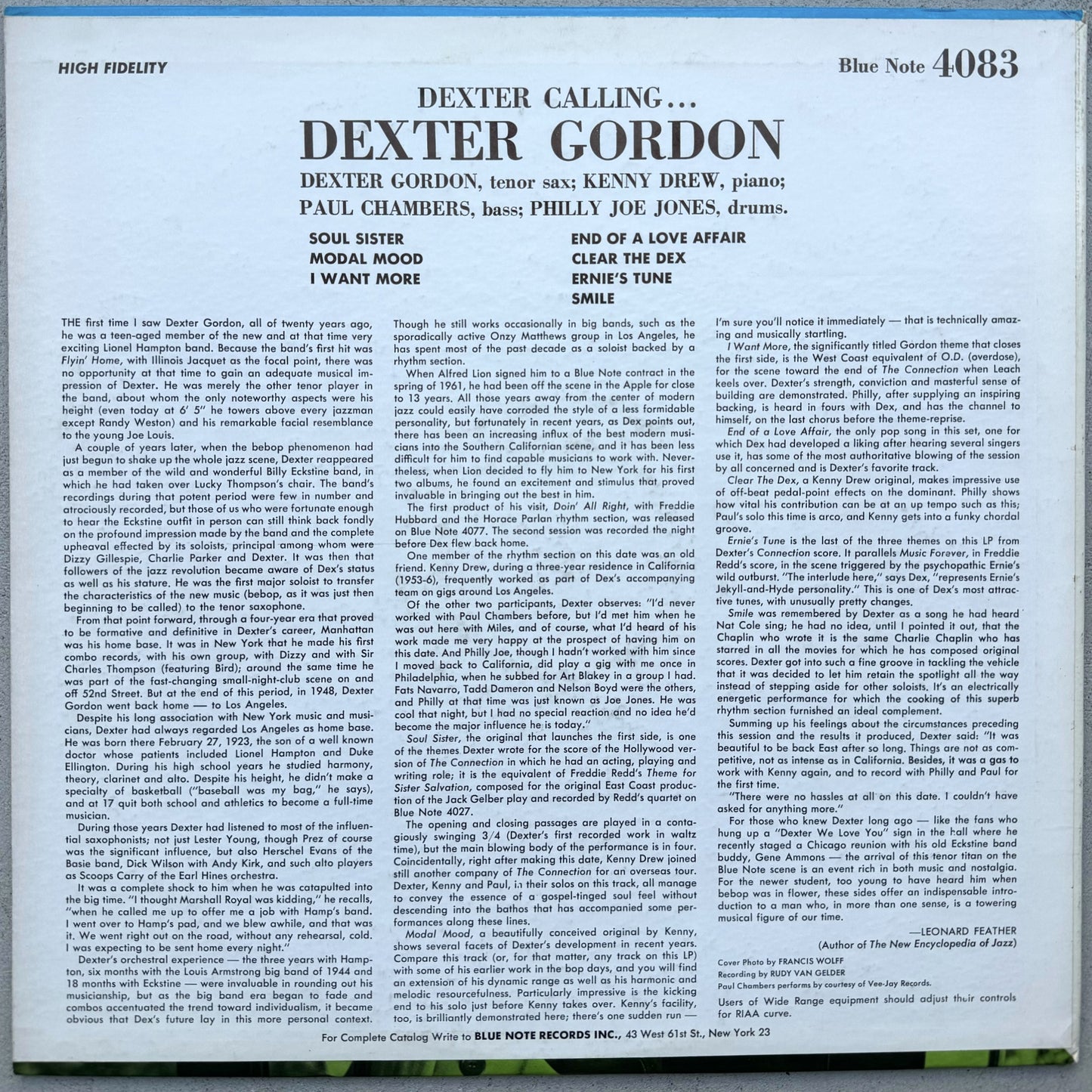4083/ DEXTER GORDON - Dexter Calling
