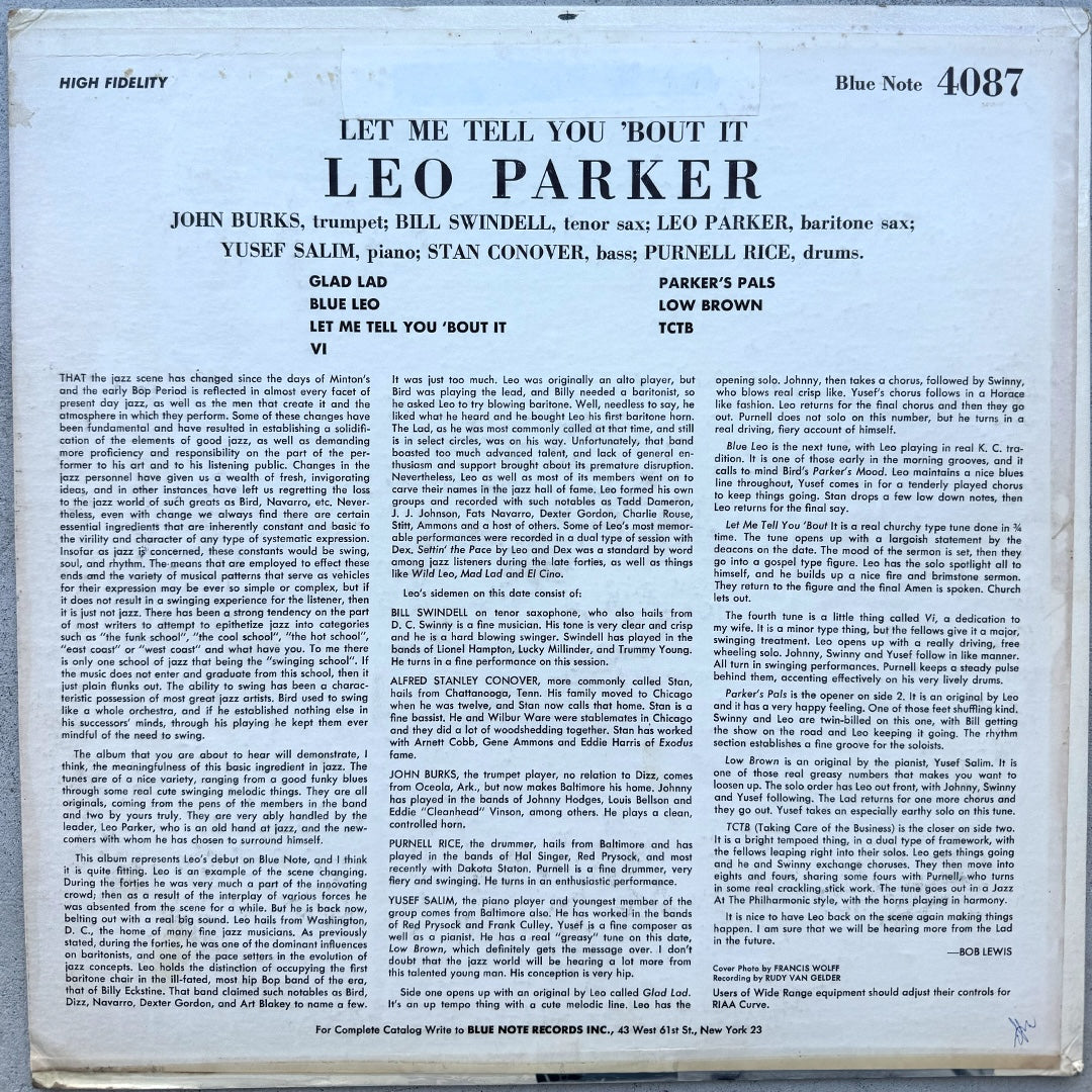 4087/ LEO PARKER - Let Me Tell You 'Bout It