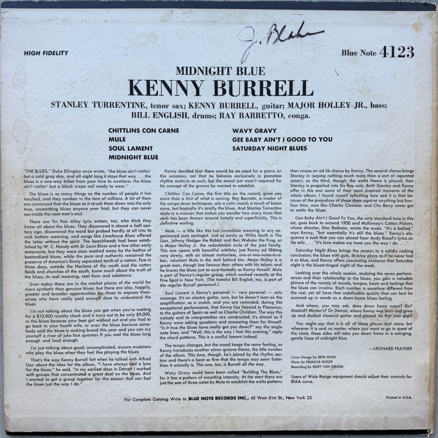 4123/ KENNY BURRELL - Midnight Blue