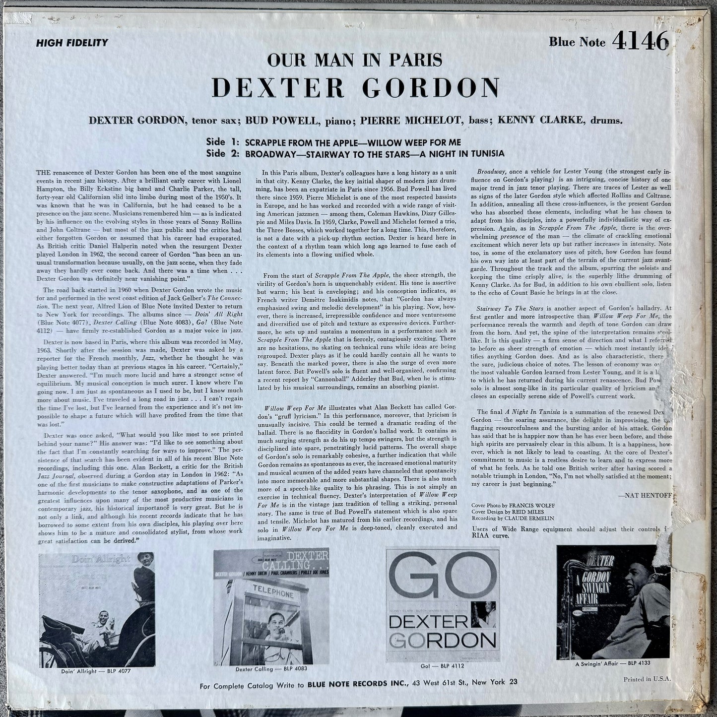 4146/ DEXTER GORDON - Our Man in Paris