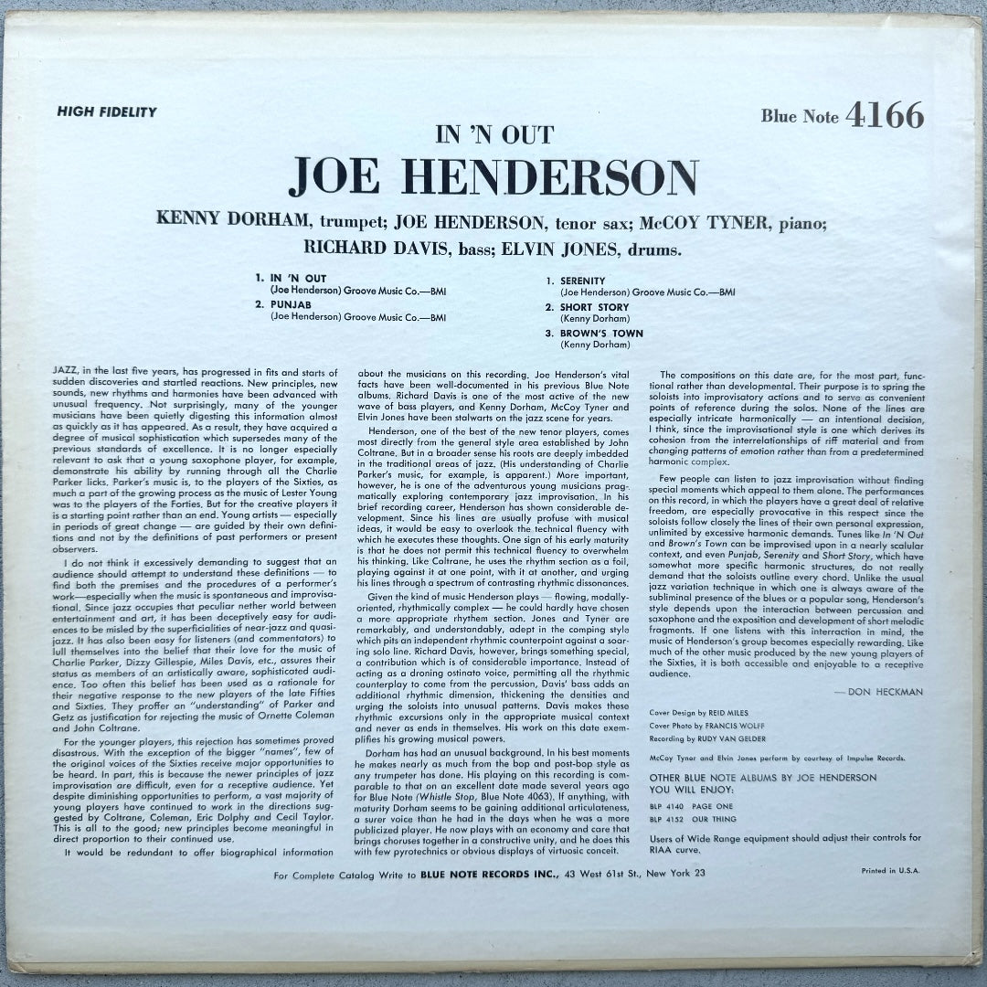 4166/ JOE HENDERSON - In 'N Out