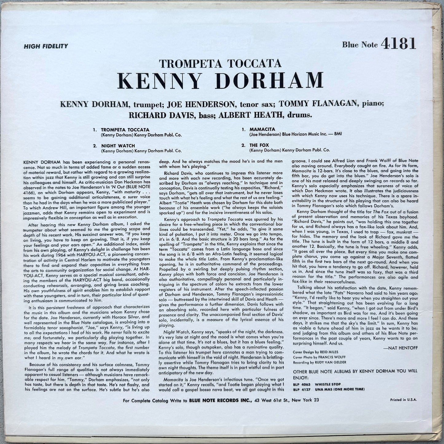 4181/ KENNY DORHAM - Trompeta Toccata