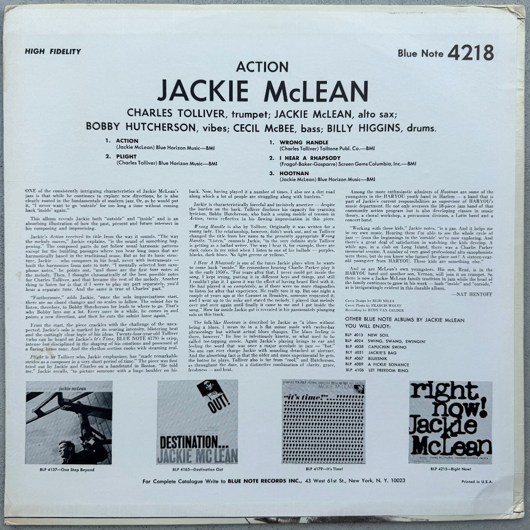 4218/ JACKIE MCLEAN - Action Action Action