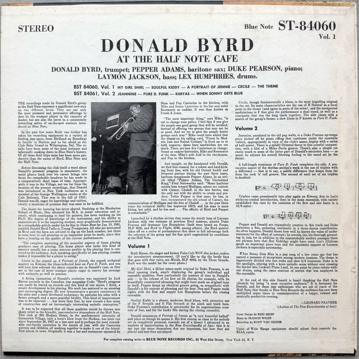 84060/ DONALD BYRD - At The Half Note Vol. 1