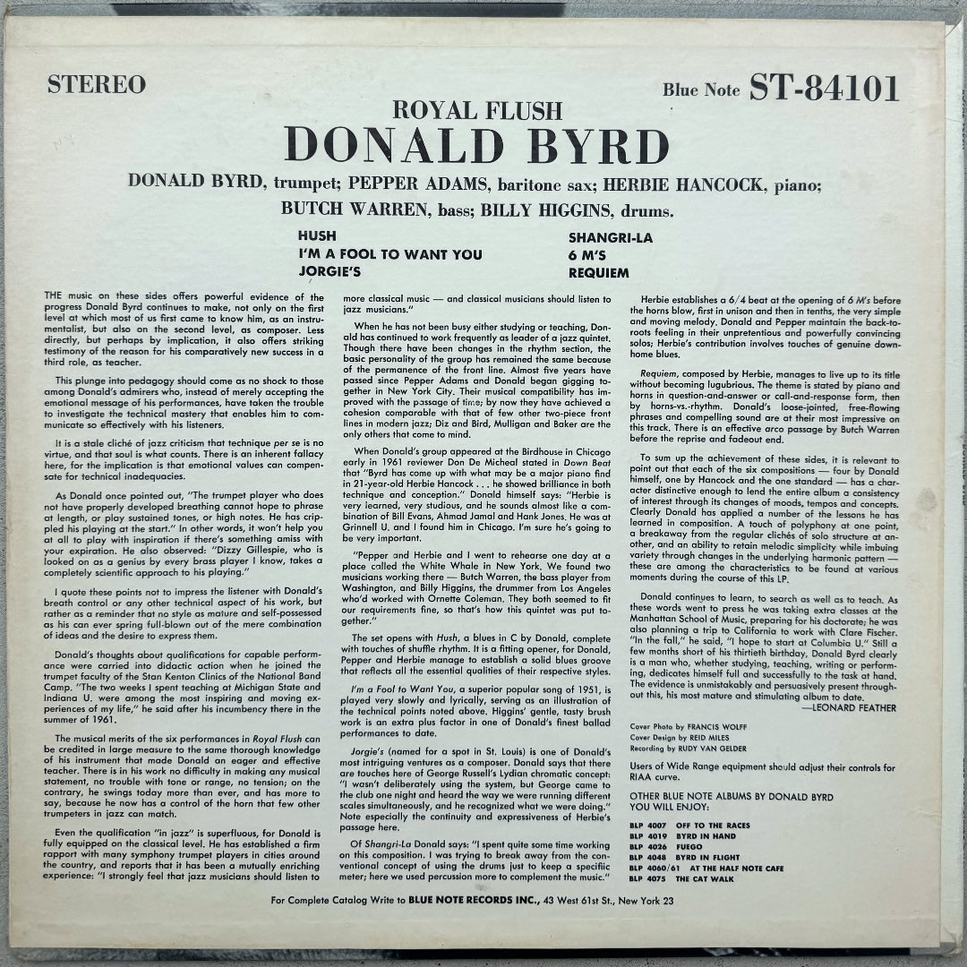 84101/ DONALD BYRD - Royal Flush