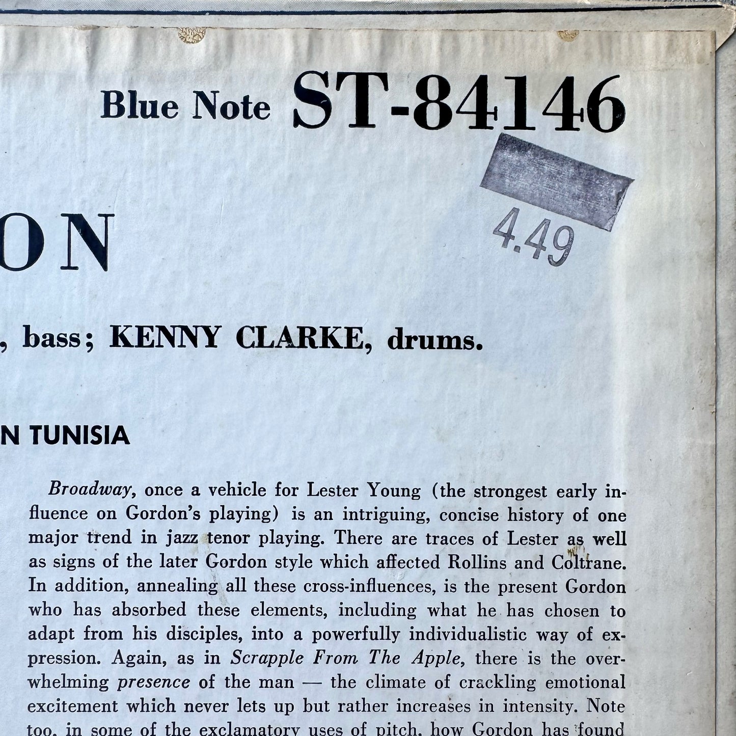 84146/ DEXTER GORDON - Our Man in Paris