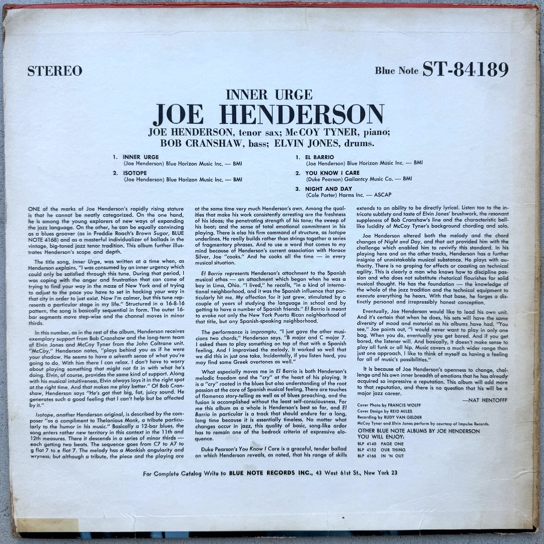 84189/ JOE HENDERSON - Inner Urge